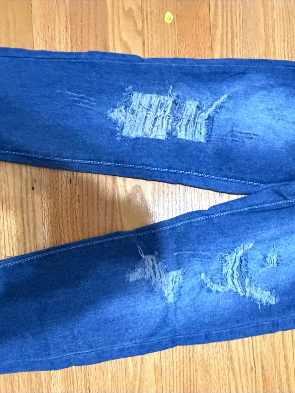Women’s Blue Distressed Skinny Jeans